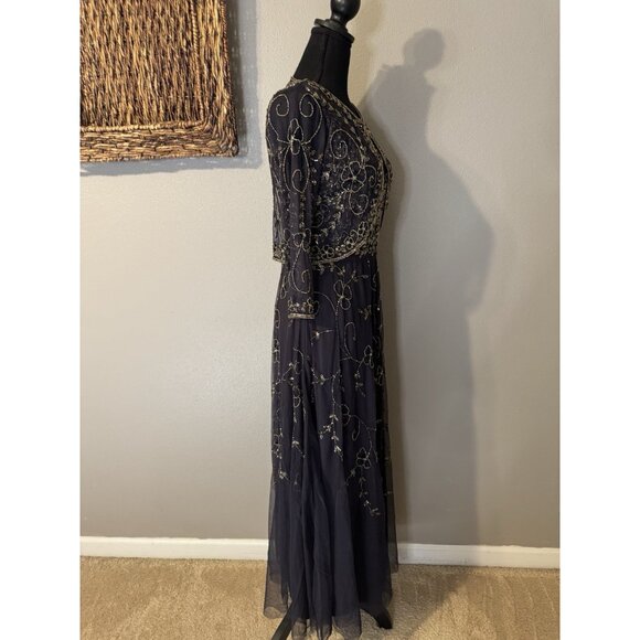 Pisarro Nights Jacket & Long Dress 8 Sequin Beaded Wedding Party Formal NEW $268 - Picture 13 of 16